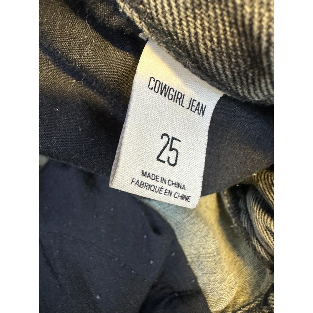 BDG Cowgirl Jean Green Acid Wash Distressed Straight Leg Raw Hem Denim Size 25 - Picture 8 of 14